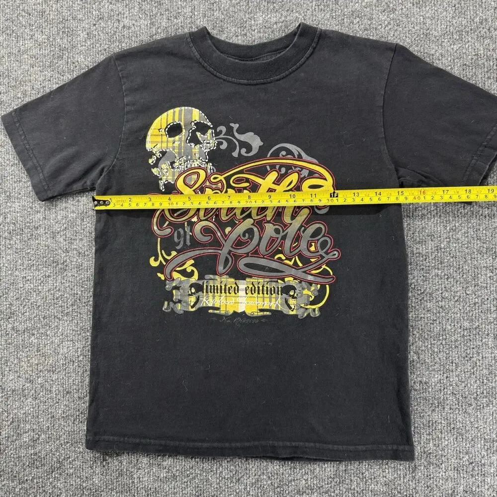 Vintage Y2K South Pole Kids Youth Graphic T Shirt Black Size Large (7) Skater